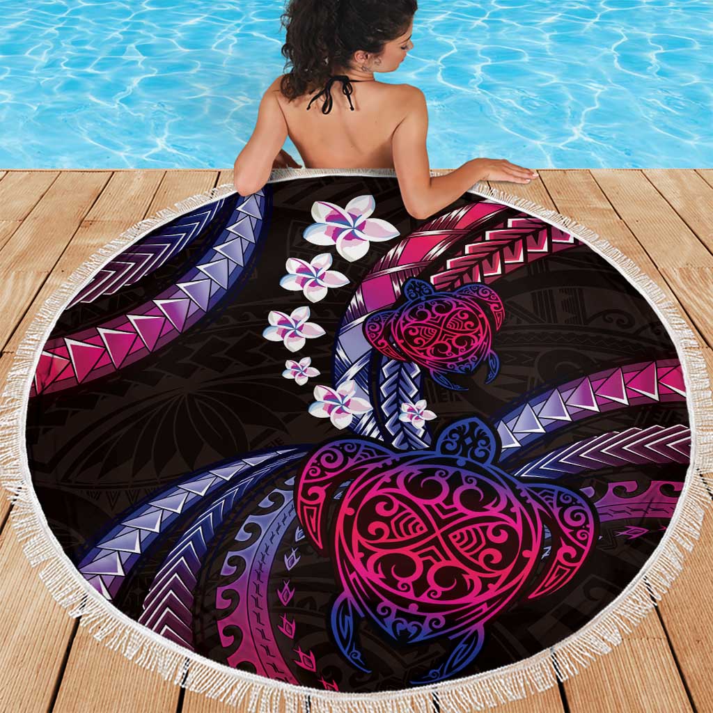Hawaii Turtles Plumeria Beach Blanket Sweet Gradient Polynesian Pattern LT01 - Polynesian Pride