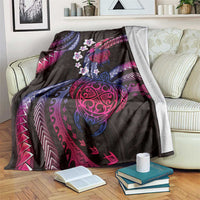 Hawaii Turtles Plumeria Blanket Sweet Gradient Polynesian Pattern LT01 Pink - Polynesian Pride