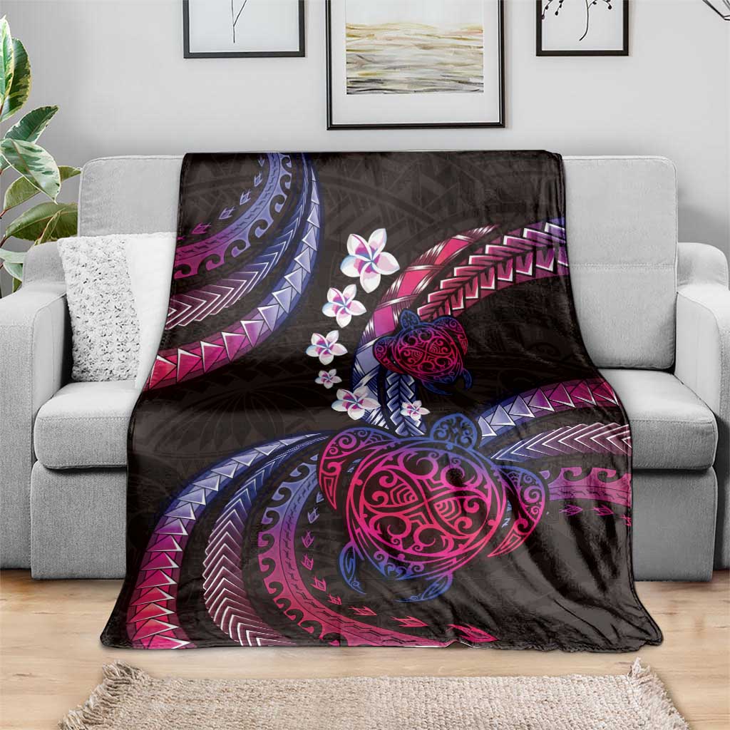 Hawaii Turtles Plumeria Blanket Sweet Gradient Polynesian Pattern LT01 - Polynesian Pride