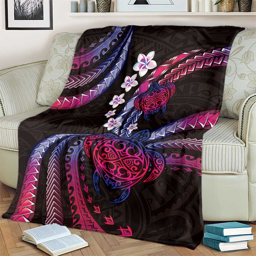 Hawaii Turtles Plumeria Blanket Sweet Gradient Polynesian Pattern LT01 - Polynesian Pride