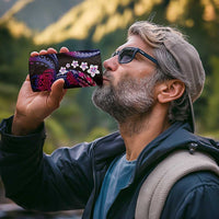 Hawaii Turtles Plumeria 4 in 1 Can Cooler Tumbler Sweet Gradient Polynesian Pattern