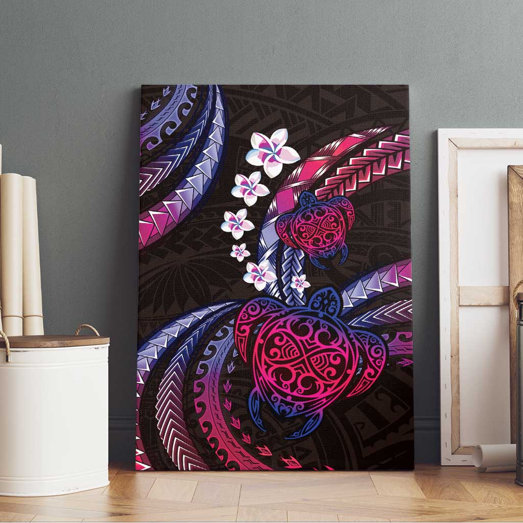 Hawaii Turtles Plumeria Canvas Wall Art Sweet Gradient Polynesian Pattern LT01 - Polynesian Pride