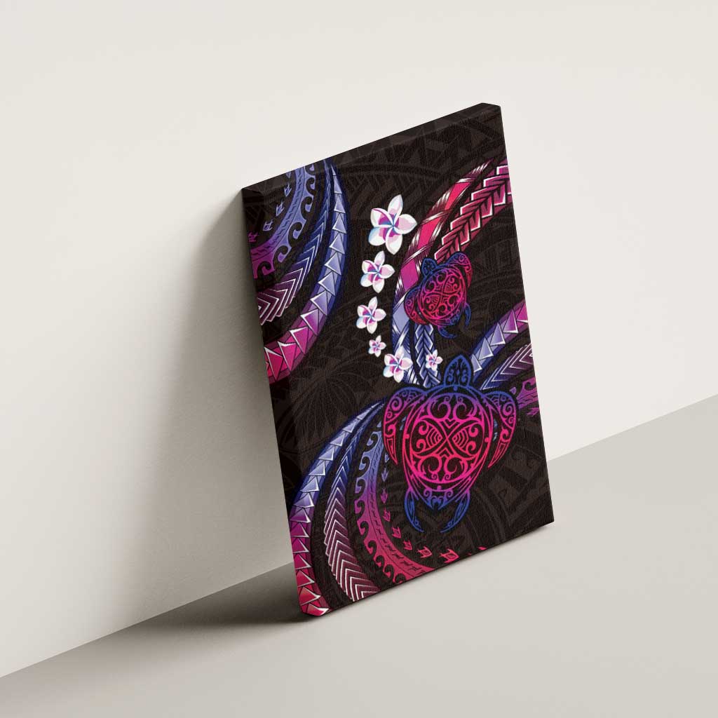 Hawaii Turtles Plumeria Canvas Wall Art Sweet Gradient Polynesian Pattern LT01 - Polynesian Pride