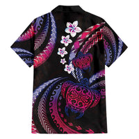 Hawaii Turtles Plumeria Family Matching Summer Maxi Dress and Hawaiian Shirt Sweet Gradient Polynesian Pattern