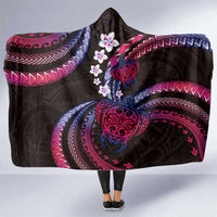Hawaii Turtles Plumeria Hooded Blanket Sweet Gradient Polynesian Pattern LT01 One Size Pink - Polynesian Pride
