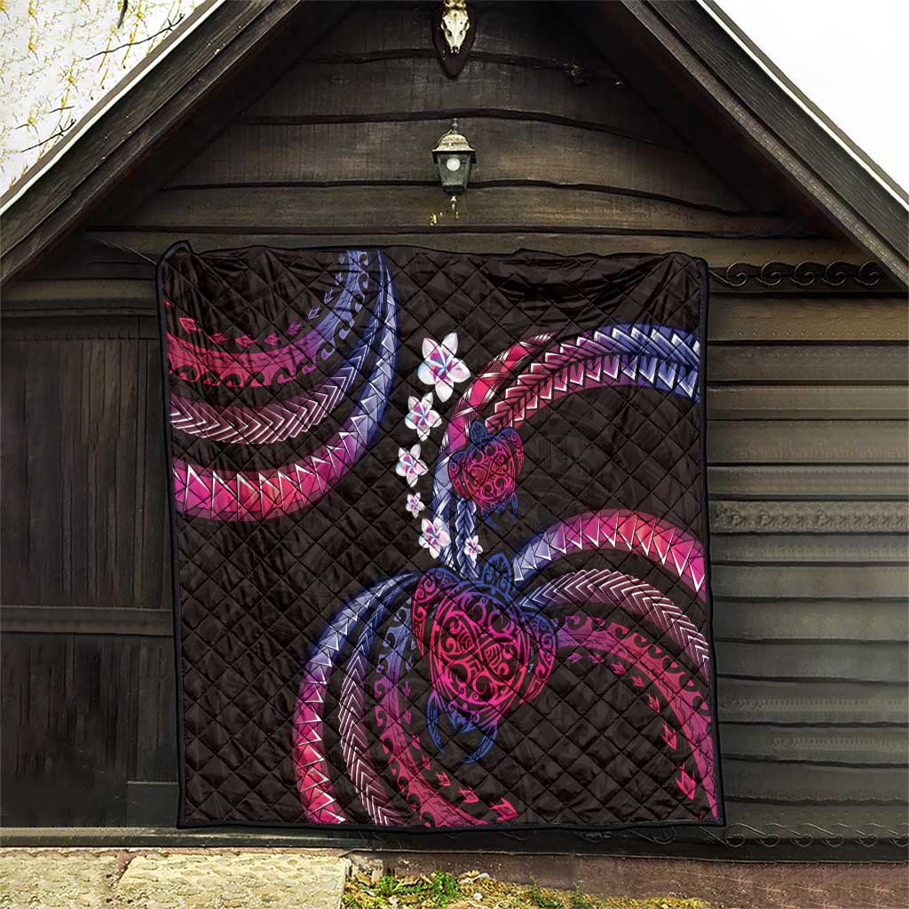 Hawaii Turtles Plumeria Quilt Sweet Gradient Polynesian Pattern