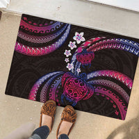 Hawaii Turtles Plumeria Rubber Doormat Sweet Gradient Polynesian Pattern LT01 - Polynesian Pride