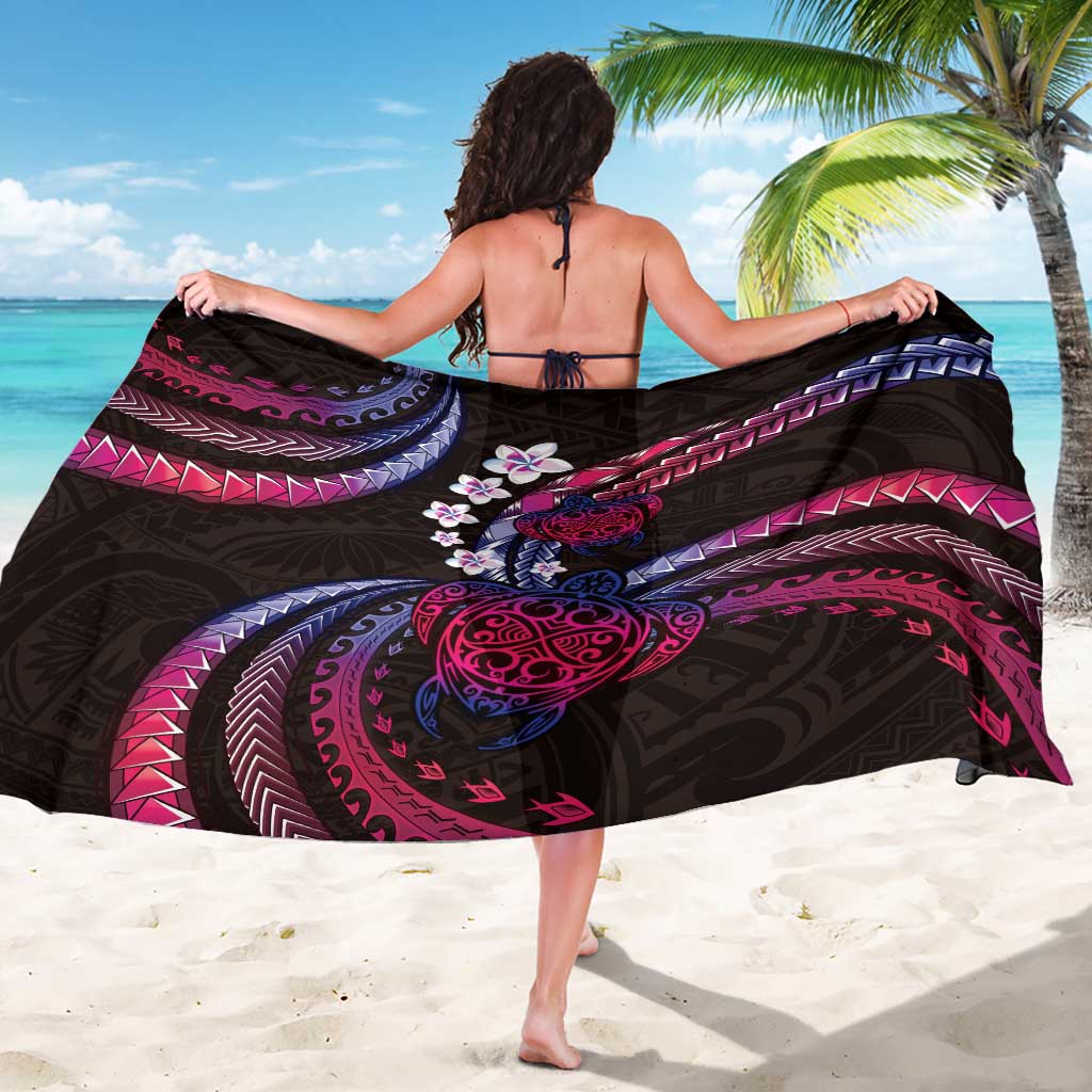 Hawaii Turtles Plumeria Sarong Sweet Gradient Polynesian Pattern