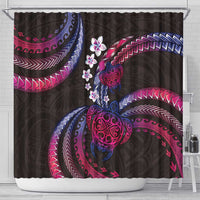 Hawaii Turtles Plumeria Shower Curtain Sweet Gradient Polynesian Pattern