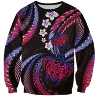 Hawaii Turtles Plumeria Sweatshirt Sweet Gradient Polynesian Pattern LT01 Unisex Pink - Polynesian Pride
