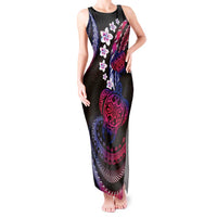 Hawaii Turtles Plumeria Tank Maxi Dress Sweet Gradient Polynesian Pattern LT01 Women Pink - Polynesian Pride