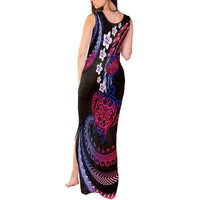 Hawaii Turtles Plumeria Tank Maxi Dress Sweet Gradient Polynesian Pattern LT01 - Polynesian Pride