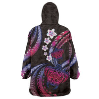 Hawaii Turtles Plumeria Wearable Blanket Hoodie Sweet Gradient Polynesian Pattern LT01 - Polynesian Pride