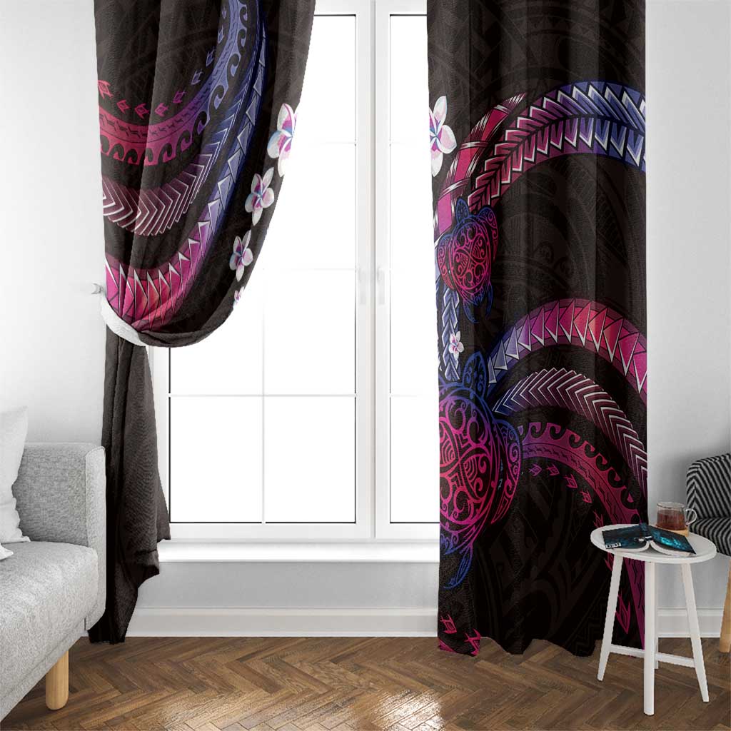 Hawaii Turtles Plumeria Window Curtain Sweet Gradient Polynesian Pattern LT01 - Polynesian Pride