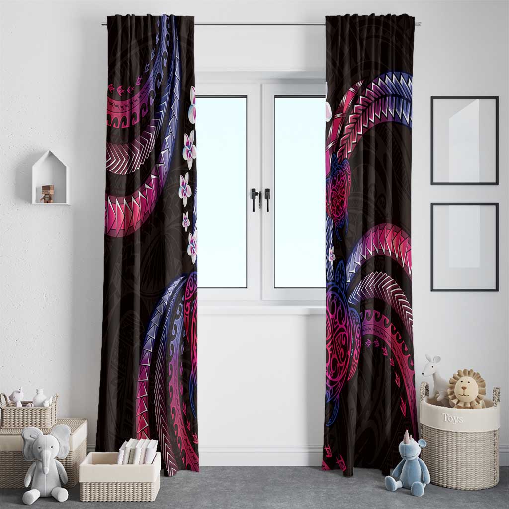 Hawaii Turtles Plumeria Window Curtain Sweet Gradient Polynesian Pattern LT01 - Polynesian Pride