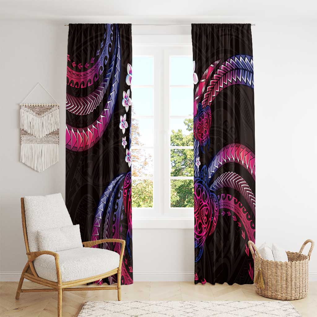 Hawaii Turtles Plumeria Window Curtain Sweet Gradient Polynesian Pattern LT01 - Polynesian Pride