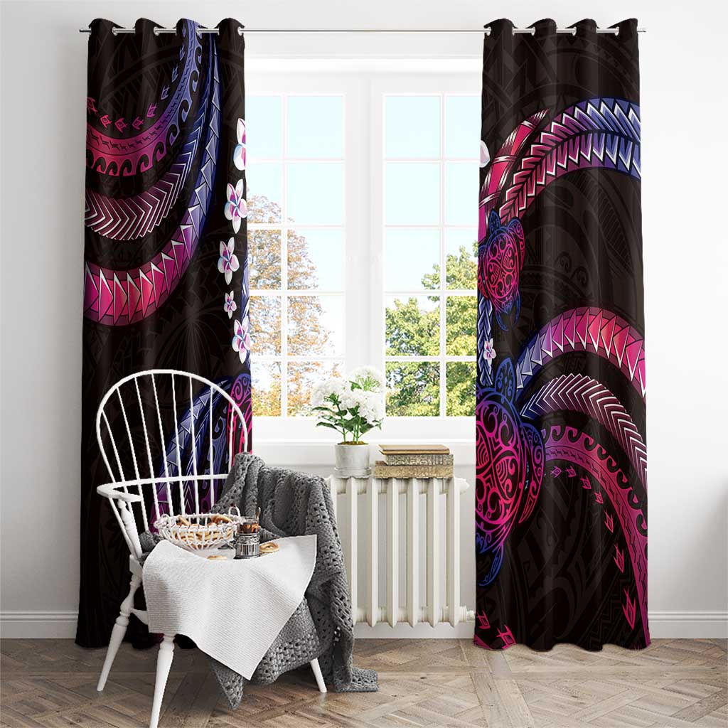 Hawaii Turtles Plumeria Window Curtain Sweet Gradient Polynesian Pattern LT01 - Polynesian Pride