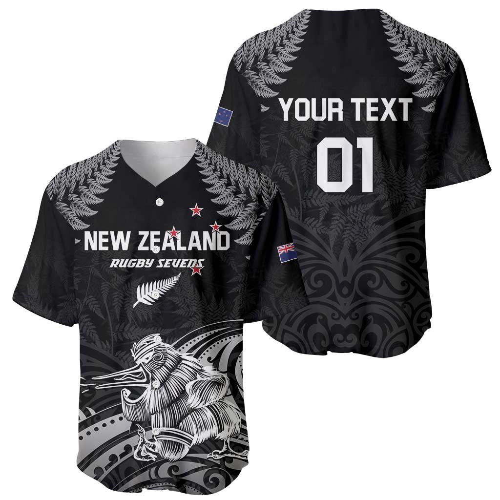 Custom New Zealand 2024 Rugby Baseball Jersey Silver Fern Aotearoa Kiwi