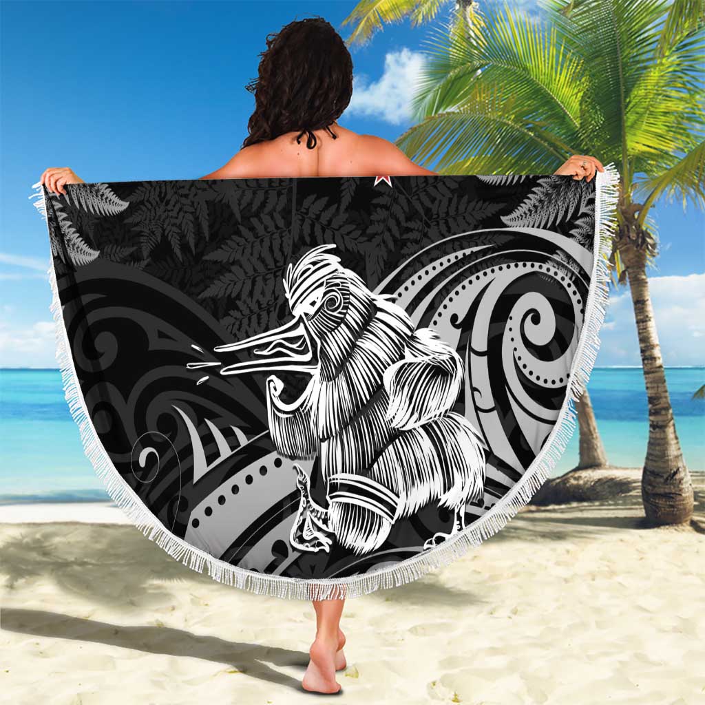 New Zealand 2024 Rugby Beach Blanket Silver Fern Aotearoa Kiwi LT01 - Polynesian Pride