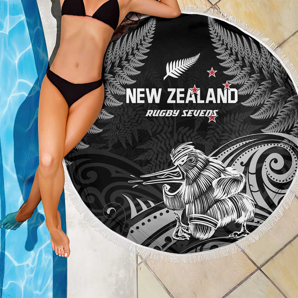 New Zealand 2024 Rugby Beach Blanket Silver Fern Aotearoa Kiwi LT01 - Polynesian Pride