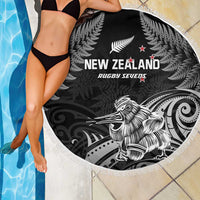 New Zealand 2024 Rugby Beach Blanket Silver Fern Aotearoa Kiwi LT01 - Polynesian Pride