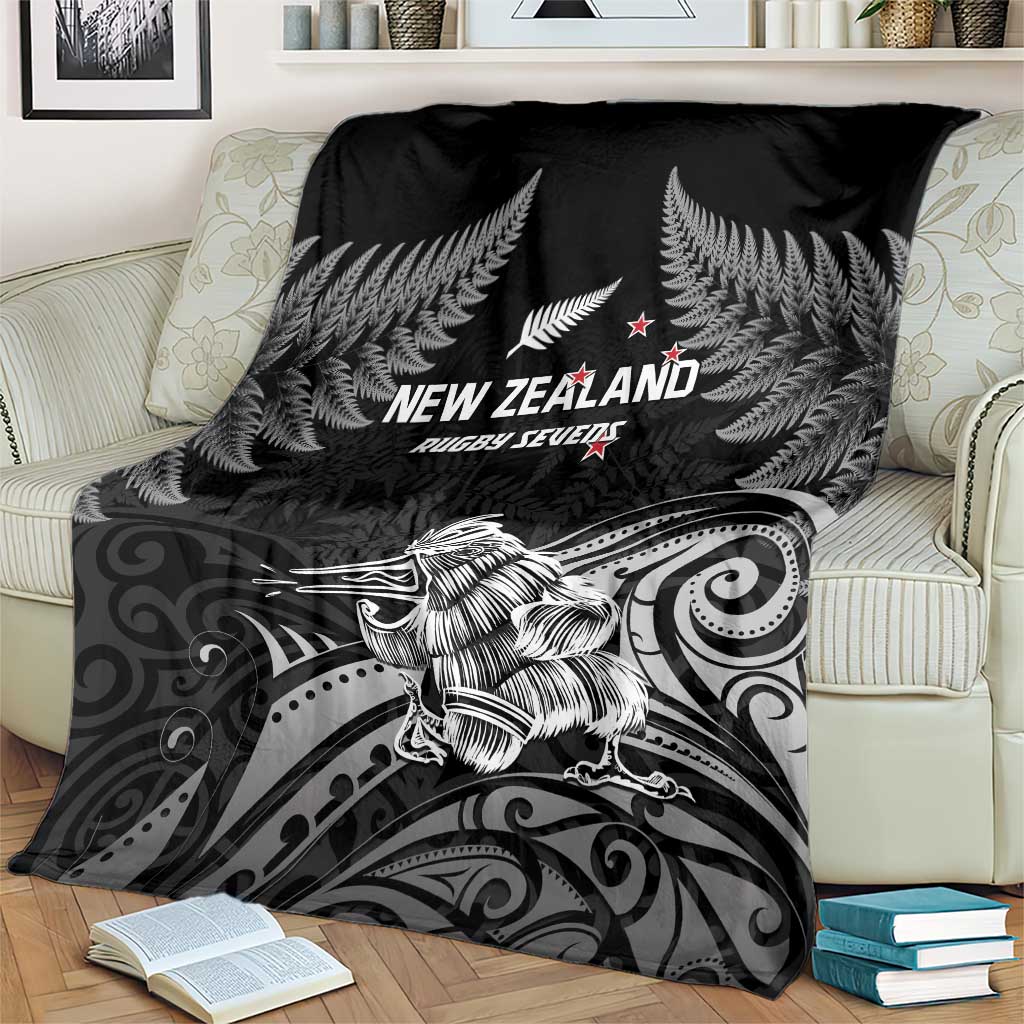 New Zealand 2024 Rugby Blanket Silver Fern Aotearoa Kiwi LT01 - Polynesian Pride