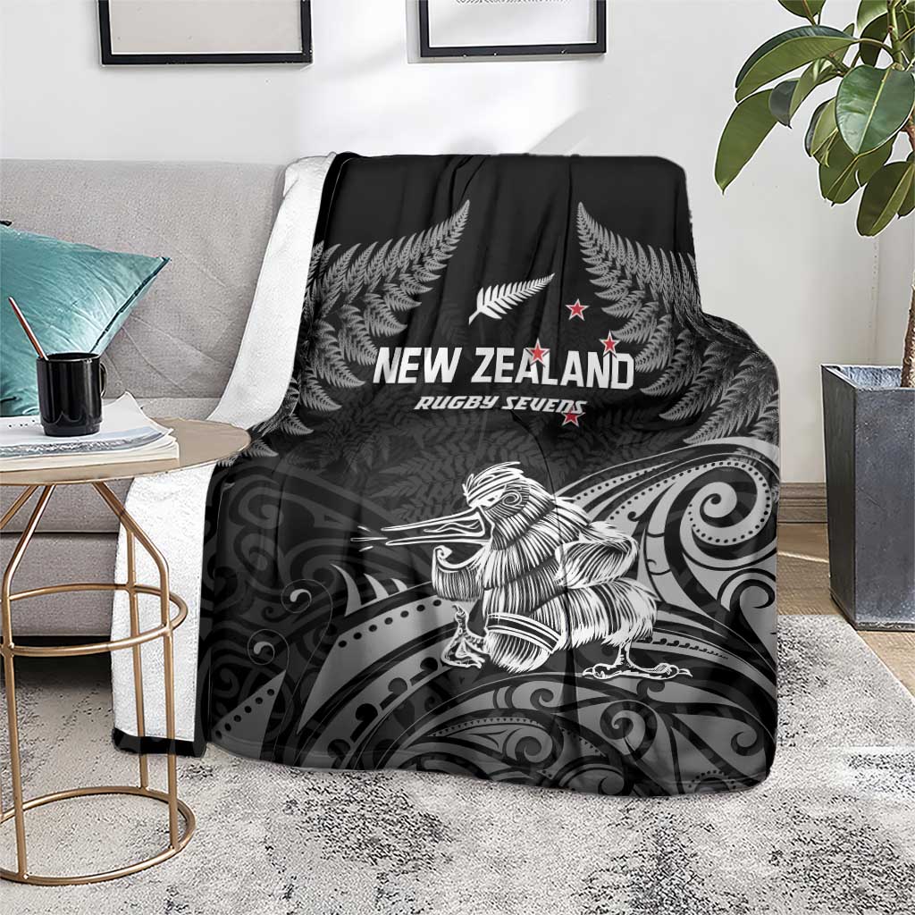 New Zealand 2024 Rugby Blanket Silver Fern Aotearoa Kiwi LT01 - Polynesian Pride