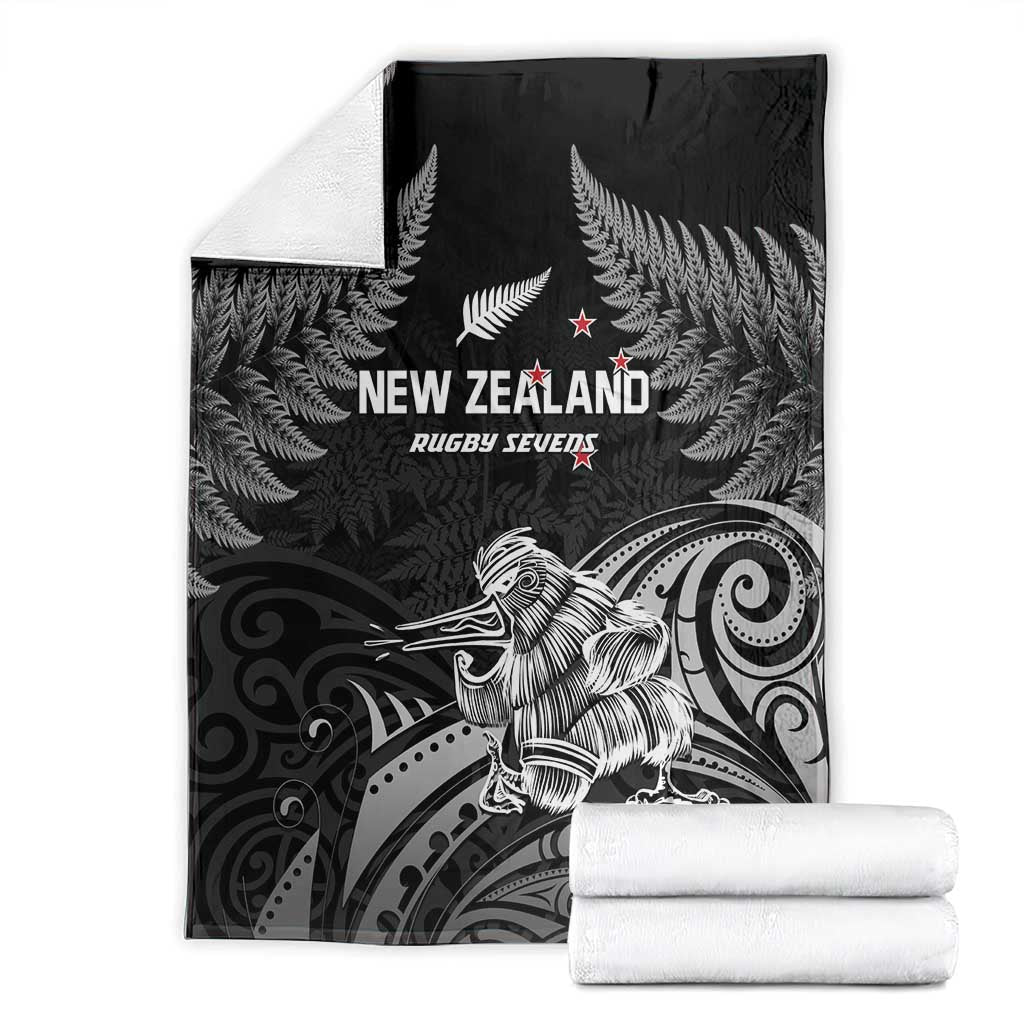 New Zealand 2024 Rugby Blanket Silver Fern Aotearoa Kiwi LT01 - Polynesian Pride