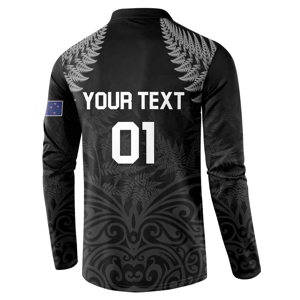 Custom New Zealand 2024 Rugby Button Sweatshirt Silver Fern Aotearoa Kiwi LT01 - Polynesian Pride