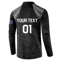 Custom New Zealand 2024 Rugby Button Sweatshirt Silver Fern Aotearoa Kiwi LT01 - Polynesian Pride