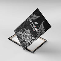 New Zealand 2024 Rugby Canvas Wall Art Silver Fern Aotearoa Kiwi LT01 With Frame Black - Polynesian Pride