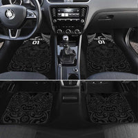 New Zealand 2024 Rugby Car Mats Silver Fern Aotearoa Kiwi LT01 Set 4pcs Black - Polynesian Pride