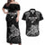 Custom New Zealand 2024 Rugby Couples Matching Off Shoulder Maxi Dress and Hawaiian Shirt Silver Fern Aotearoa Kiwi