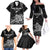 Custom New Zealand 2024 Rugby Family Matching Off The Shoulder Long Sleeve Dress and Hawaiian Shirt Silver Fern Aotearoa Kiwi