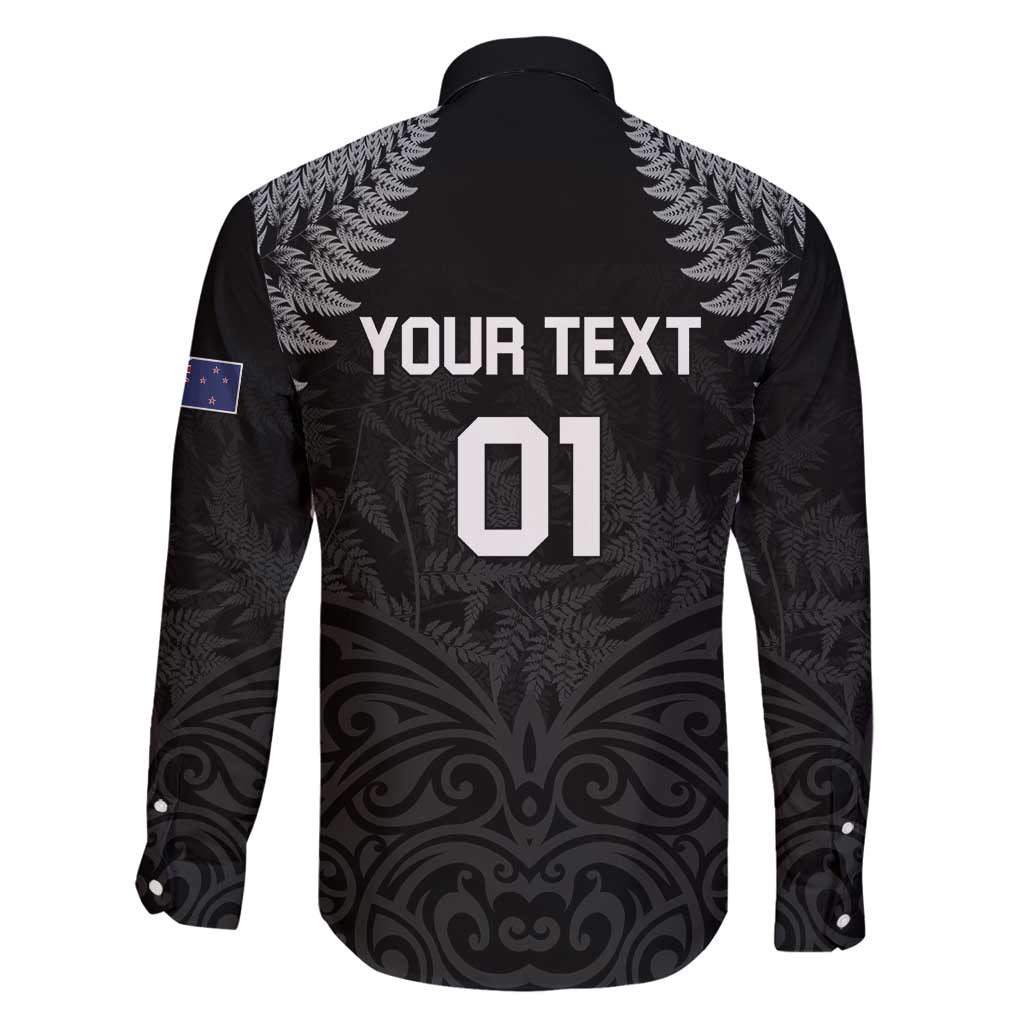 Custom New Zealand 2024 Rugby Family Matching Off Shoulder Maxi Dress and Hawaiian Shirt Silver Fern Aotearoa Kiwi
