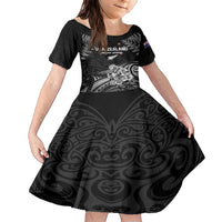 Custom New Zealand 2024 Rugby Family Matching Short Sleeve Bodycon Dress and Hawaiian Shirt Silver Fern Aotearoa Kiwi