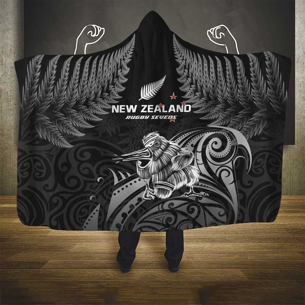 New Zealand 2024 Rugby Hooded Blanket Silver Fern Aotearoa Kiwi LT01 - Polynesian Pride