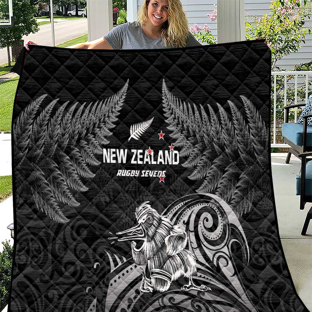 New Zealand 2024 Rugby Quilt Silver Fern Aotearoa Kiwi