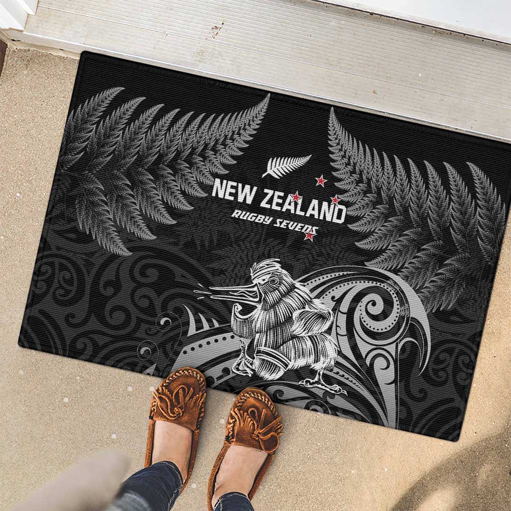 New Zealand 2024 Rugby Rubber Doormat Silver Fern Aotearoa Kiwi LT01 - Polynesian Pride