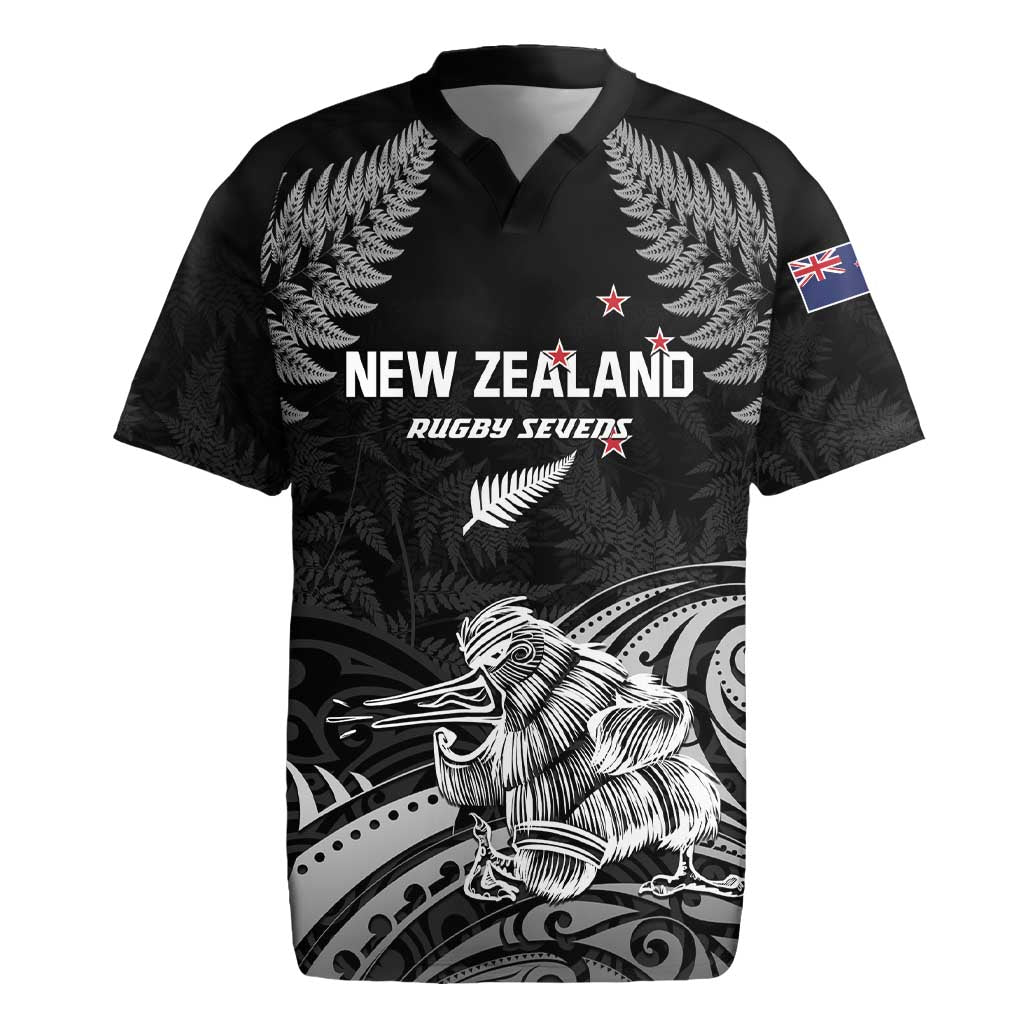 Custom New Zealand 2024 Rugby Rugby Jersey Silver Fern Aotearoa Kiwi LT01 Black - Polynesian Pride