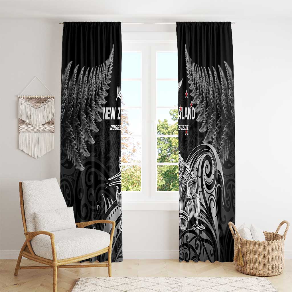 New Zealand 2024 Rugby Window Curtain Silver Fern Aotearoa Kiwi LT01 - Polynesian Pride