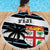 Fiji 2024 Rugby Beach Blanket Fijian Tapa Pattern