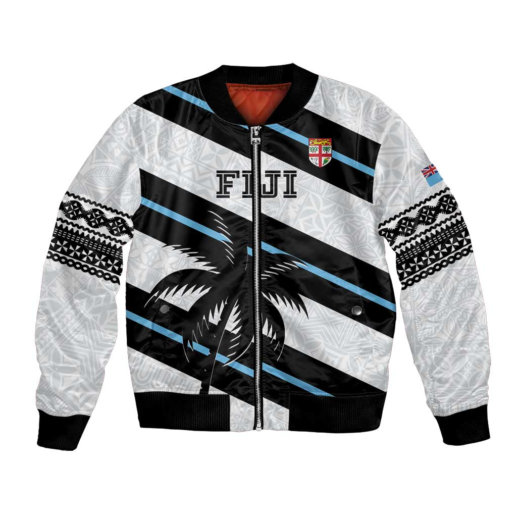 Custom Fiji 2024 Rugby Bomber Jacket Fijian Tapa Pattern