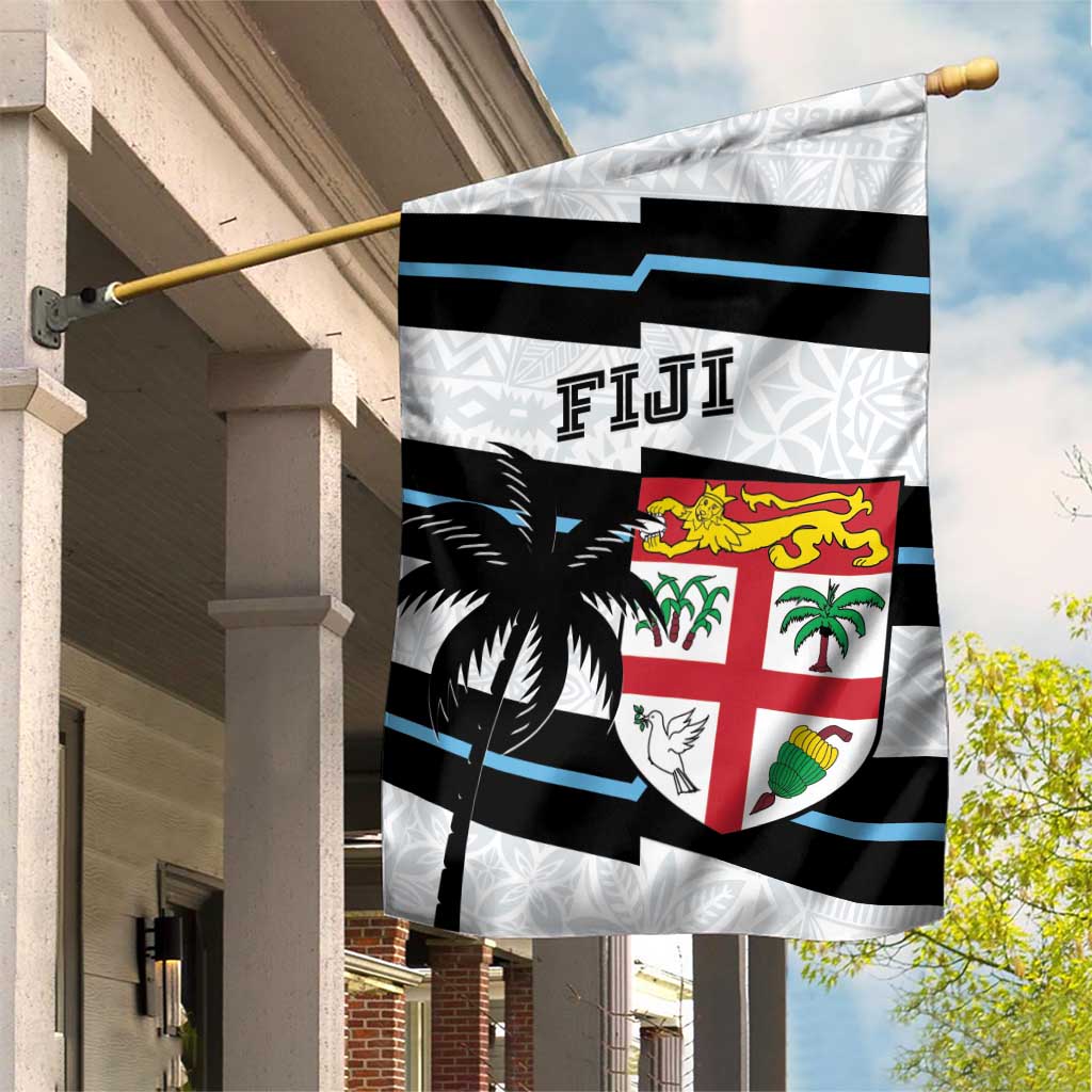 Fiji 2024 Rugby Garden Flag Fijian Tapa Pattern