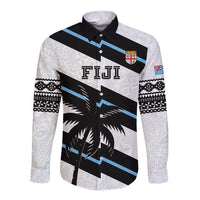 Custom Fiji 2024 Rugby Long Sleeve Button Shirt Fijian Tapa Pattern