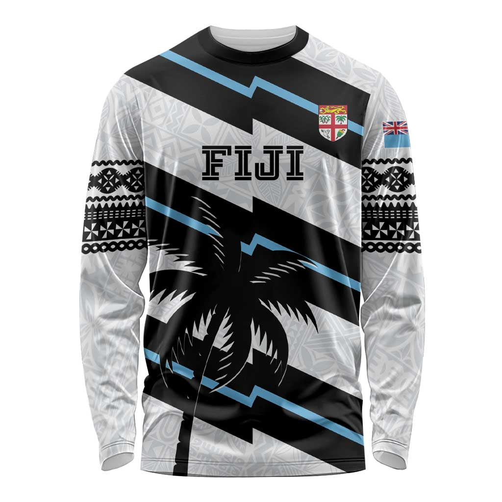 Custom Fiji 2024 Rugby Long Sleeve Shirt Fijian Tapa Pattern