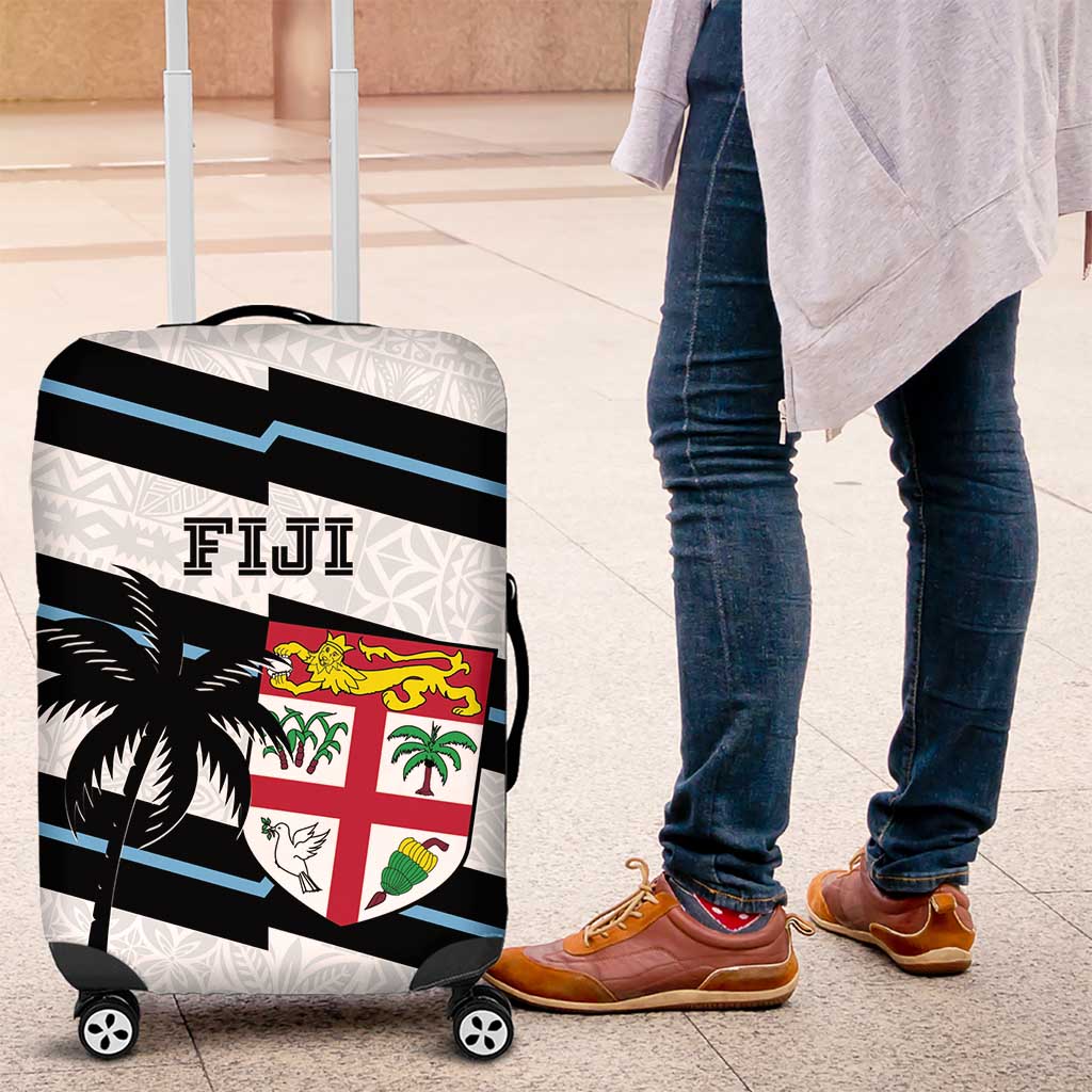 Fiji 2024 Rugby Luggage Cover Fijian Tapa Pattern
