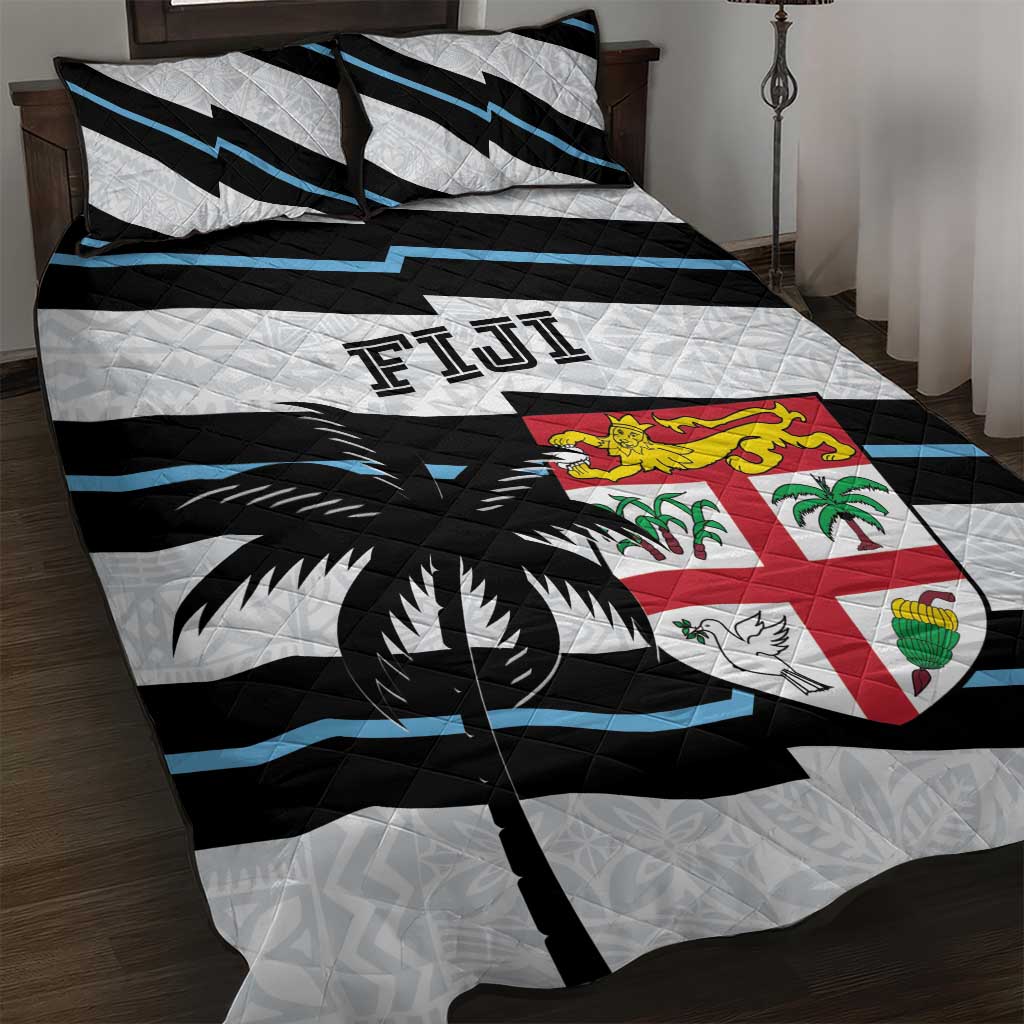 Fiji 2024 Rugby Quilt Bed Set Fijian Tapa Pattern