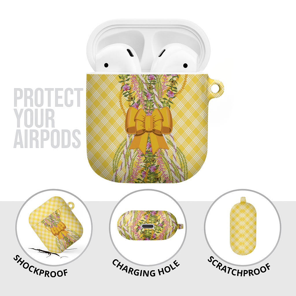 Hawaii Palaka Pikake Lokelani Plumeria AirPods Case Melemele Coquette Bow
