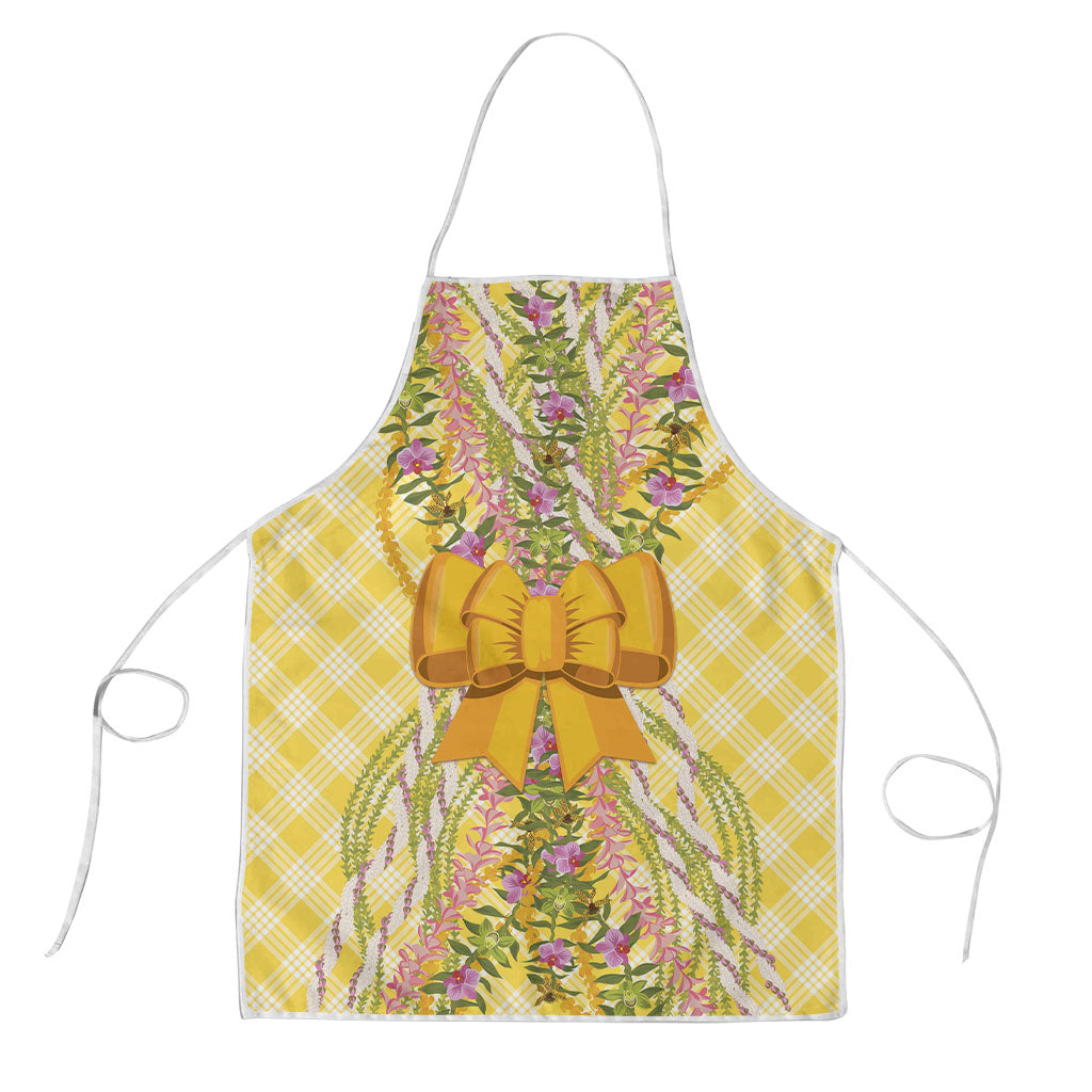 Hawaii Palaka Pikake Lokelani Plumeria Apron Melemele Coquette Bow